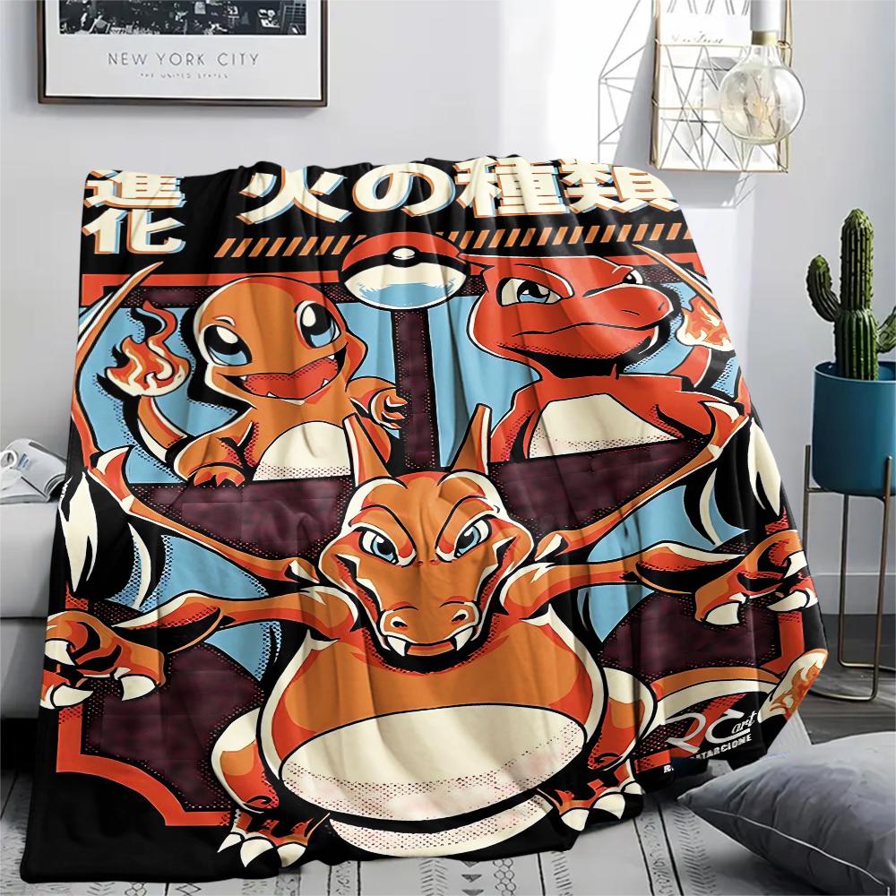 Pokemon Rocket Turtle Print Flannel Blanket,High Quality Comfortable for All Seasons,Home Decor,Warmth and Comfort,Perfect for Christmas Gifts
