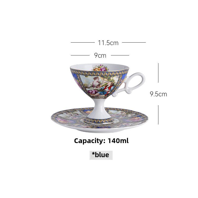 

Наборы блюдец для эспрессо из костяного фарфора, керамическая кружка для черного чая, блюдце, наборы блюдец для кофейной чашки для послеобеденного чая, пара, подарок на новый дом 140ml