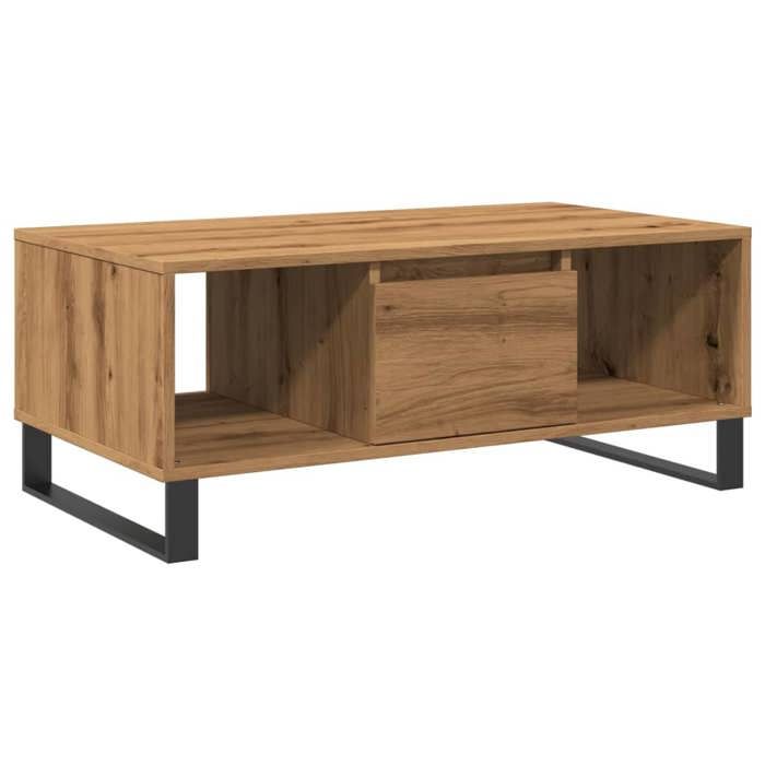 VidaXL Table basse chêne artisanal 90x50x36,5 cm bois d'ingénierie, table d'appoint, table de salon, table latérale, bout de 857341