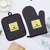 Fashion Pattern Kitchen High Temperature Resistanct Insulation Pad Microwave Oven Baking Gloves