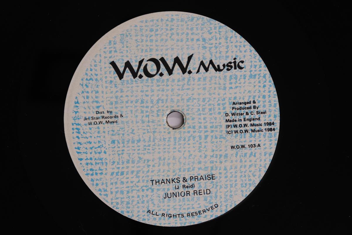 

12inch Record JUNIOR REID DROY BAND Thanks Praise Dub Praises WOW103 W.O.W. MUSIC 1984 UK Reggae Ska Dub Used