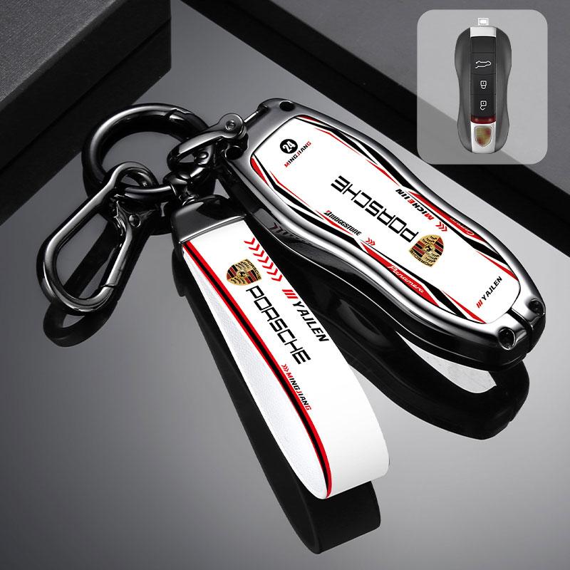 Coque de protection pour clé de voiture en alliage de zinc pour Porsche Panamera Spyder Carrera Macan Boxster Cayman Cayenne 911 718 981 991 Accessoires