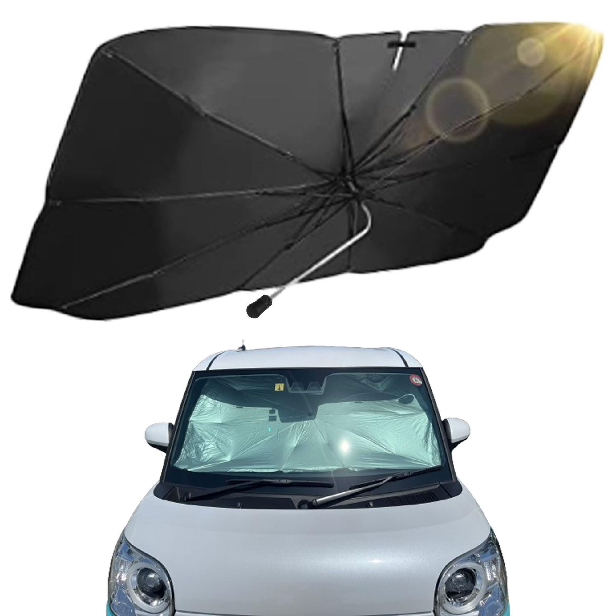 

ALEBANA Daihatsu Canvas Sun Shade Car Front [Compatible with Vehicle Recording] [2024 Version] Move Canvas LA850S/LA860S чёрный