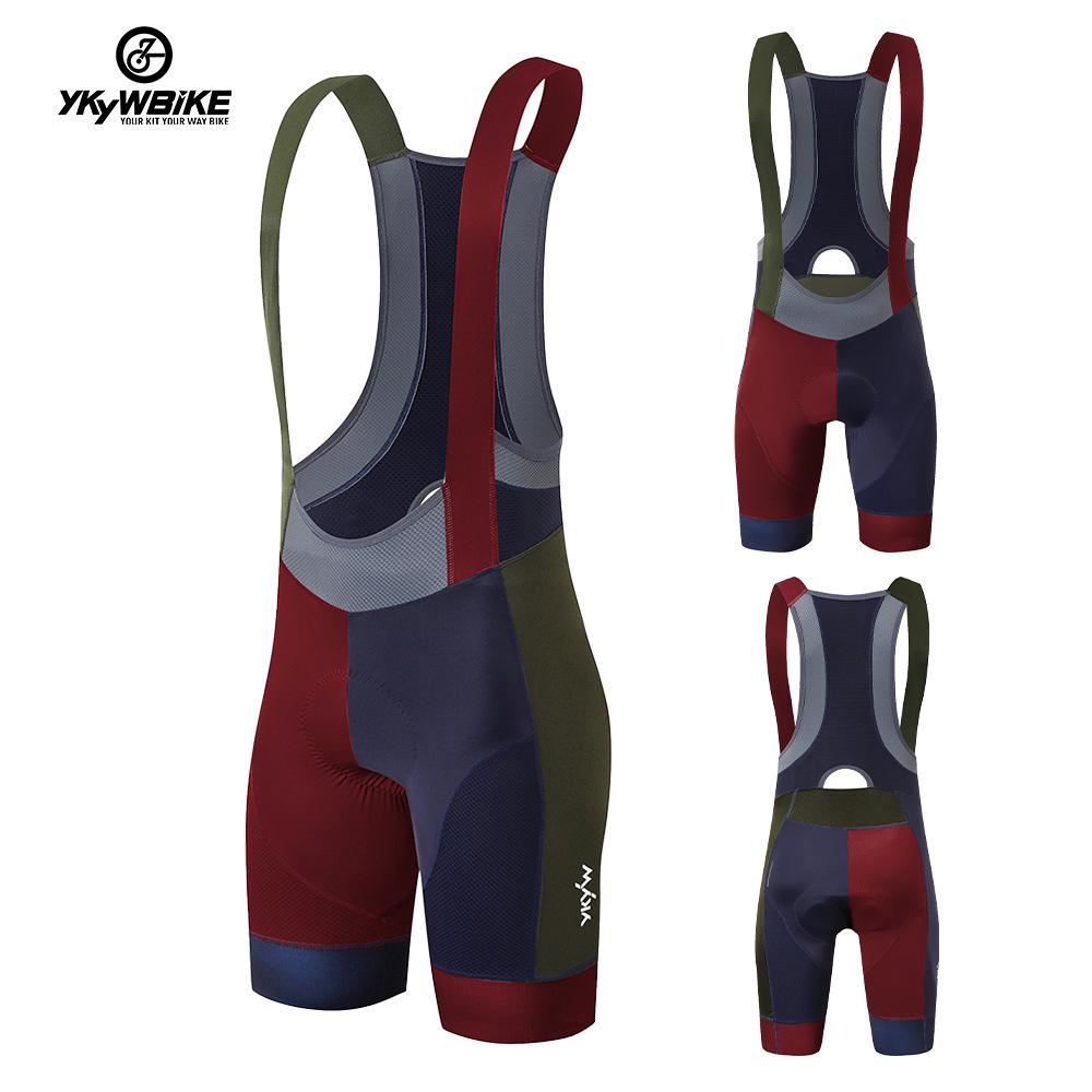 

YKYWBIKE Men s Summer Cycling Bib Shorts - Color Block Design XL