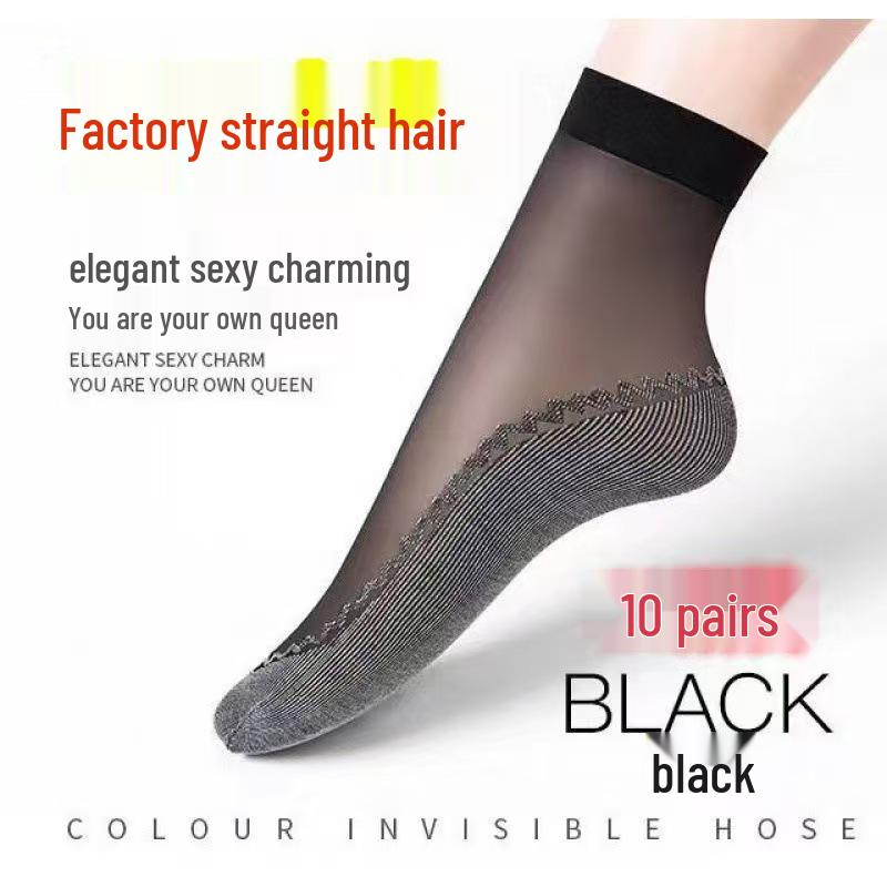 Damen Mid-Calf Dünne Baumwollstrümpfe: Rutschfest, Schweißabsorbierend, Geruchshemmend, Atmungsaktiv, Anti-Hakenbildung, Optionen in Schwarz und Hautfarbe