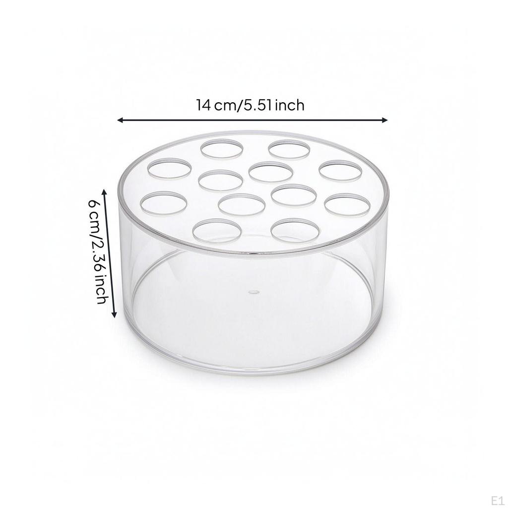 Flower Arranger Transparent Cylinder Holder with Perforated Plate Cylindrical Floral Stem for