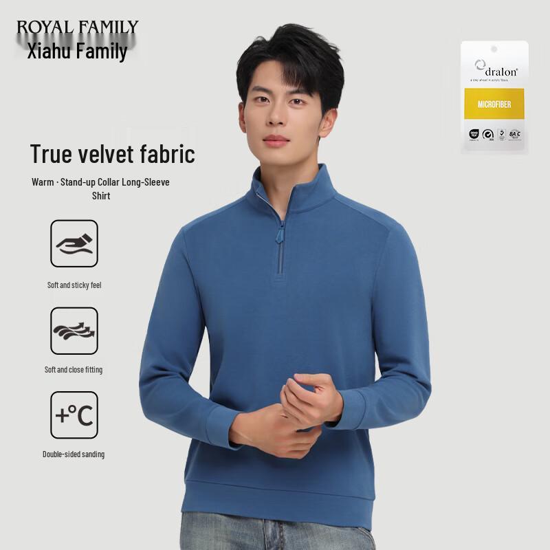 

Men s Thermal Mock Neck Half-Zip Long-Sleeve T-Shirt L
