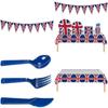 British Flag Party Supplies Set Commemorate The Platinum Jubilee 2022 With This Valuable Multi-functional Kit!