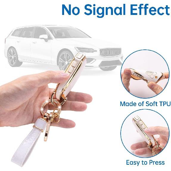 KIA-Schlüsselanhänger-Abdeckung mit KIA-Schlüsselanhänger, Auto-Schlüsselanhänger-Hülle kompatibel mit Kia Carnival Cadenza 6/7 Tasten KA4 EX SX LX Fiesta Smart Key