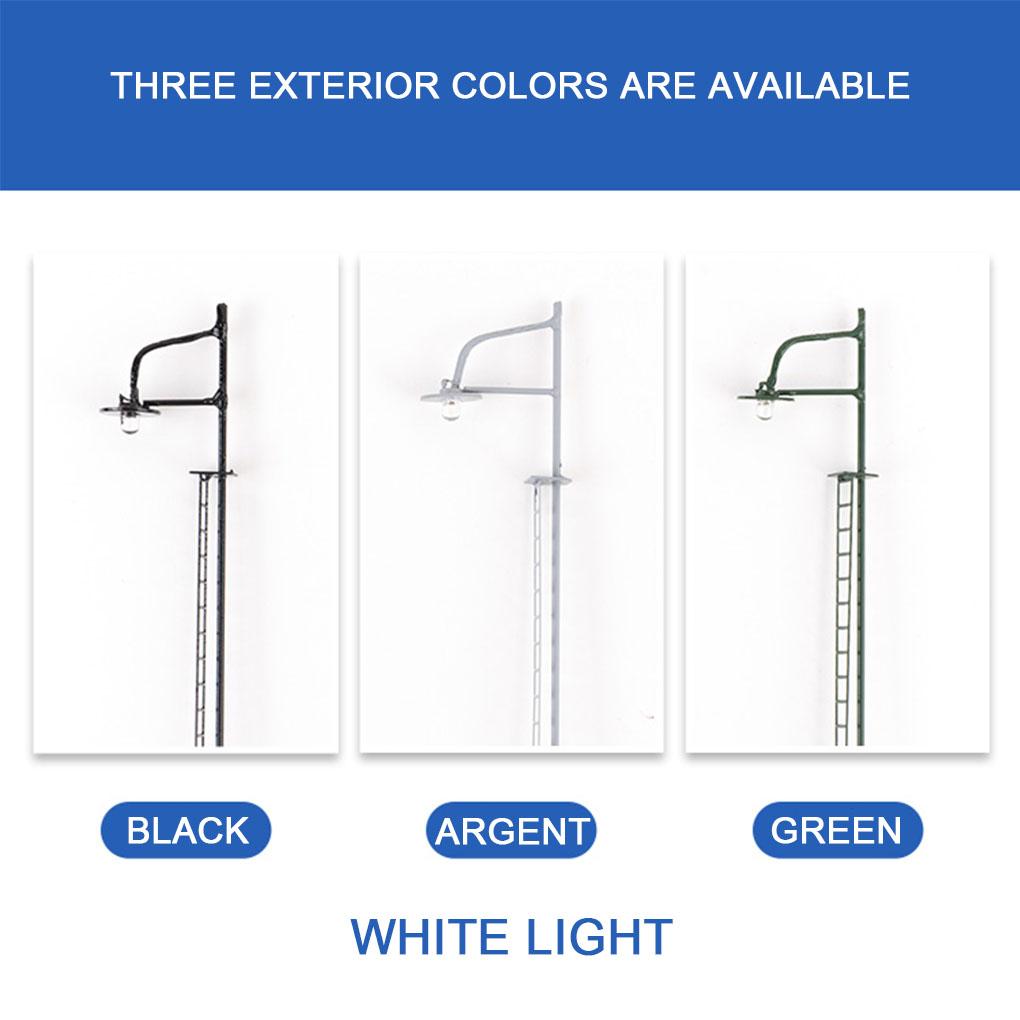 Model Train Lamppost with Ladder Home Landscape Decorations LED Railway Light Miniature Single-Head Track Lamp Table Toys