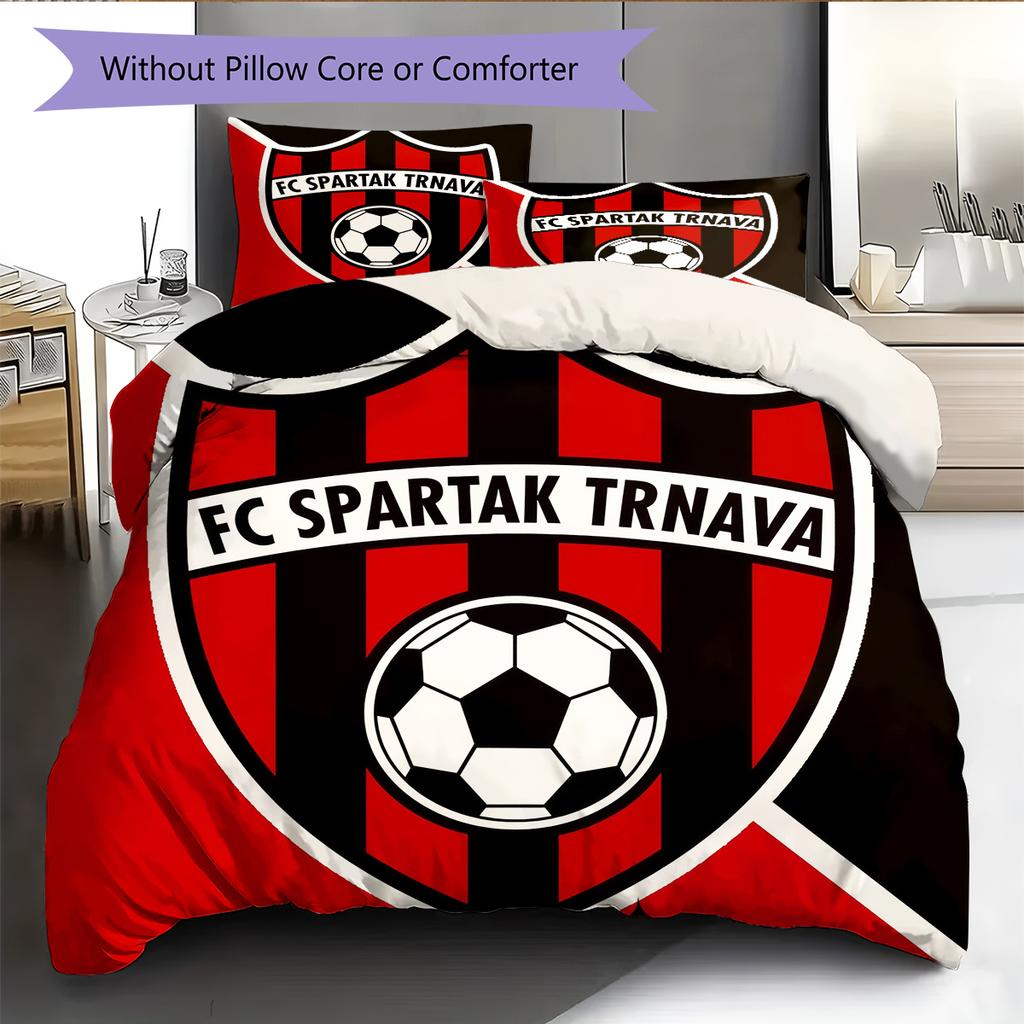 FC Spartak Trnava Pattern Bedding Home Decoration Birthday Gift (1 * duvet cover + 2 * pillowcase, without core)