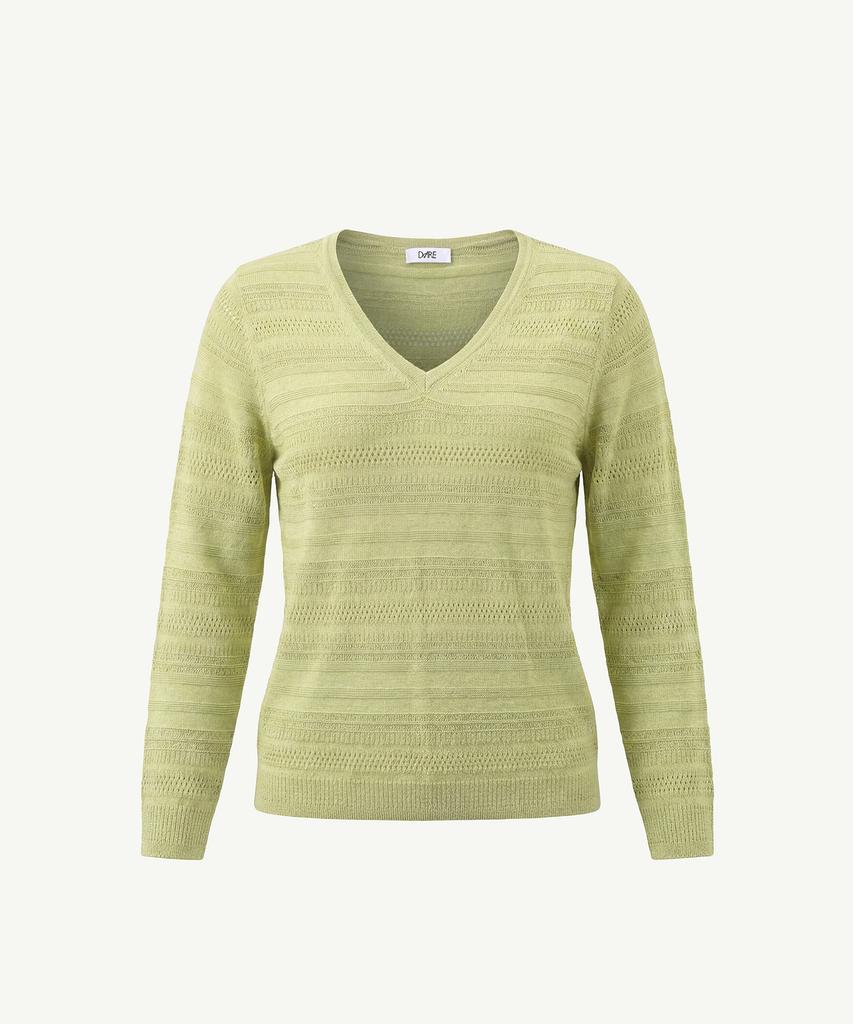 Diale Choir Linen V-Neck Knit - Green
