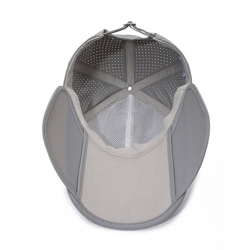 Long Wide Brim Sunscreen Baseball Cap Women Outdoor Golf Cap Summer Thin Quick-Drying Retractable Sunshade Cap for Men