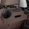 Car Back Seat Organizer with 2 Drink Cup Holder And Tissue Box Waterproof Faux Leather Car Storage Rack