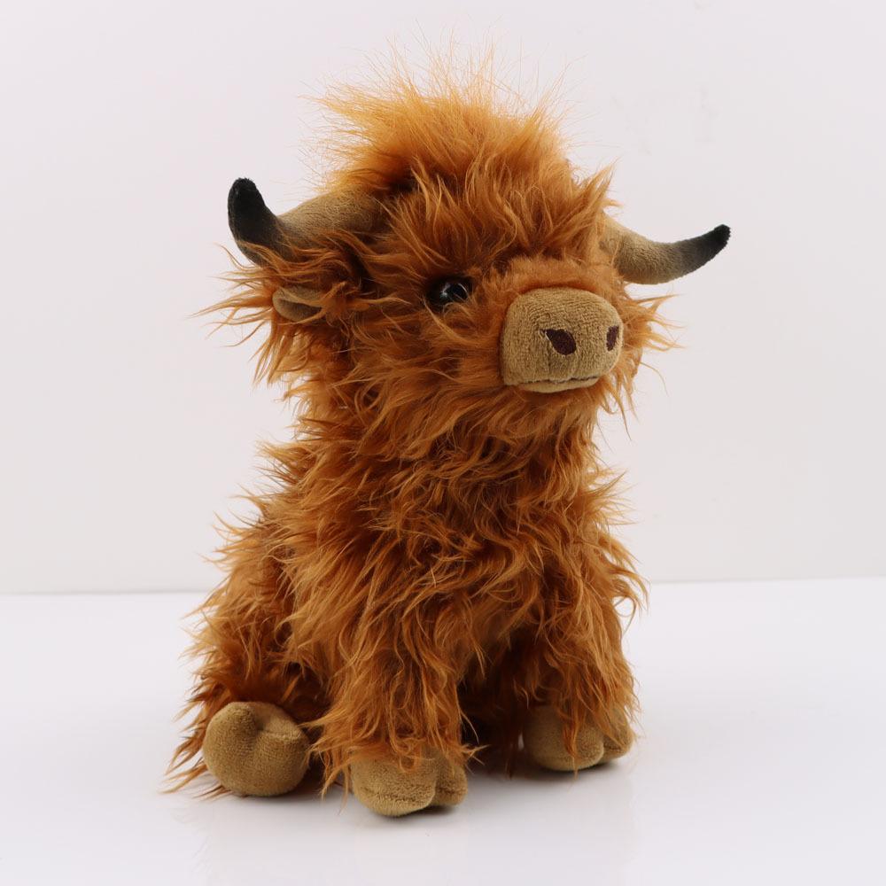 Scottish Highland Cow Plush Toy Simulation Shaggy Cow Doll Dolls
