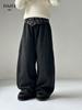 YOJIA Winter 2025 Loose Fit Girls' Plus Velvet Thick Pants