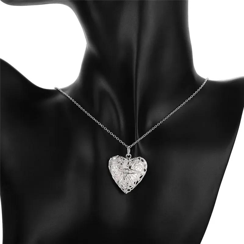 Copper Color Necklace For Women  Exquisite Ladies Heart Shape Copper Plated  Stamp Heart Po Frame Pendant Jewelry