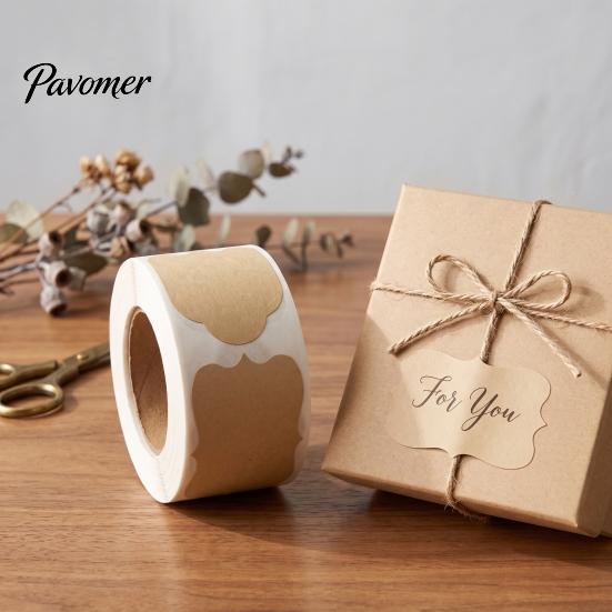 Blank Gift Tags for Packaging Label Stickers, Self‑Adhesive Tag Stickers 250 Labels Per Roll, Assorted Mailing Small Business Shapes Jars, Bottles,