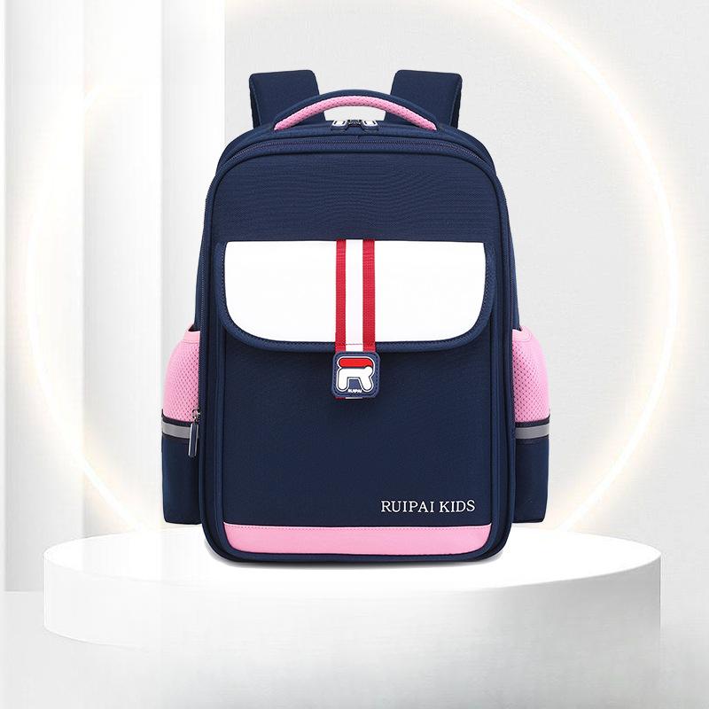 Back-protecting and Burden-reducing Children's Schoolbag, Large-capacity Student Book Bag with Zipper for Boys and Girls In Primary School