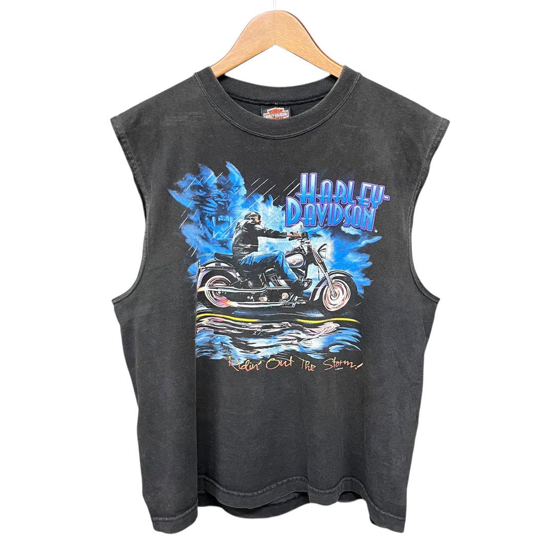 

[USED] 90s Harley-Davidson/Sleeveless/Made in USA/Fade