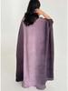Plus Size Women's Gradient Batwing Sleeve Spring Coat - Miyake Style Fashionable Long Robe