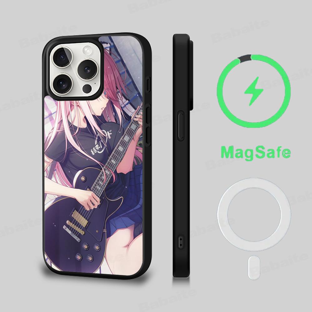 Anime B-Bocchi The Rock Phone Case Magnetic Case For IPhone 16 14 13 12 11 15 Pro Max Plus For Magsafe Wireless Charge Cover