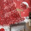 Cedar Leaf Christmas Ball Christmas Tree Red Sheer Curtains Living Room Decoration Window Curtains Kitchen Tulle Voile Curtains