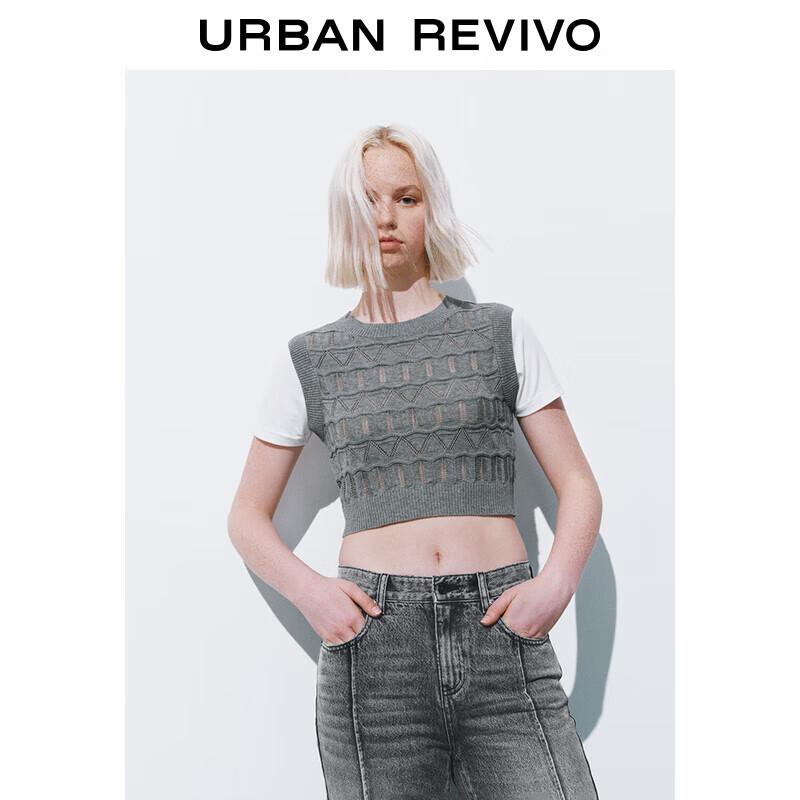 UR Women's Textured Faux Two-Piece Knit Top