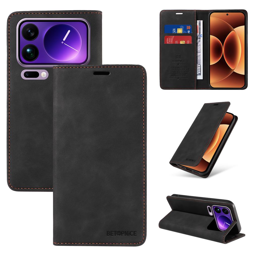 For Xiaomi 17 Pro Max Case BETOPNICE Magnetic Closure RFID Blocking Wallet Stand Leather Phone Cover