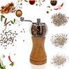 Wood Salt Pepper Salt Grinder Pepper Grinder with Manual Seasoning Grinder Refillable Grinder, & Set, Handle, (6inch-2Pcs)