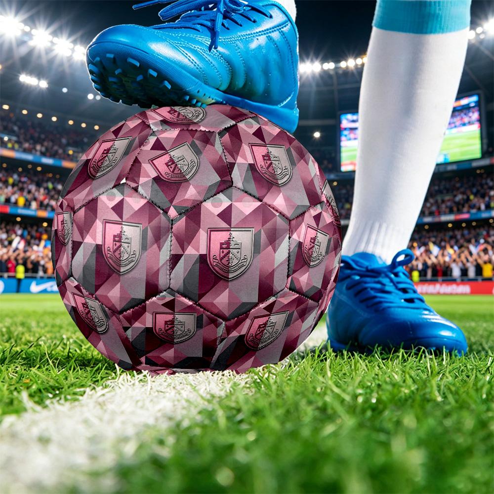 Burnley FootballPrinted Size 5 Soccer Ball, Anti Slip Adult Match Football Souvenir for Football Fans