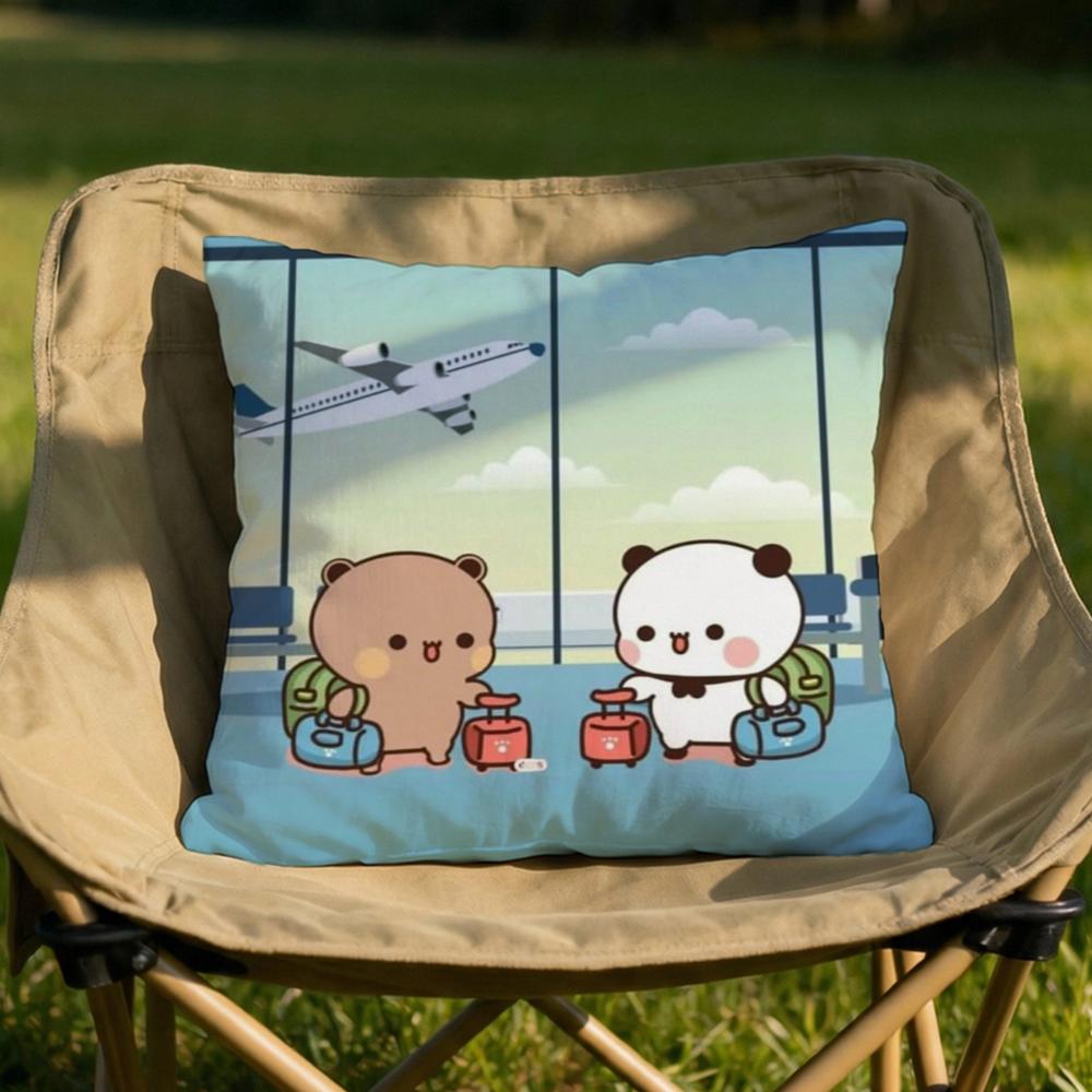 Cute BBUBU DUDUS Cushion Cover Soft Reversible  Durable Pillow Cover  MultiScene Use for Home  Car Daily Comfort