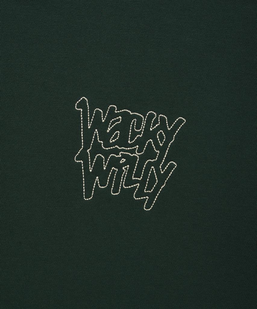 Stitch Lettering Hoodie Green