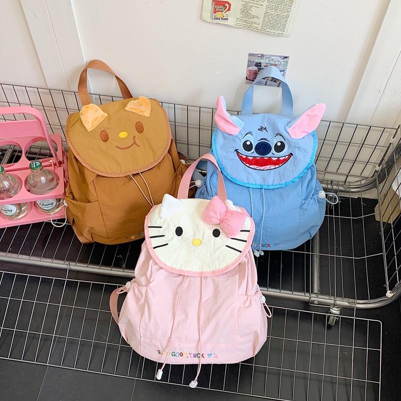 Cartoon Cute Cat Backpack Female New Light Portable Backpack Leisure Out Student Class Backpack