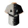 Men's Casual Short Sleeve Halloween Print Shirt for Holiday Party Wear