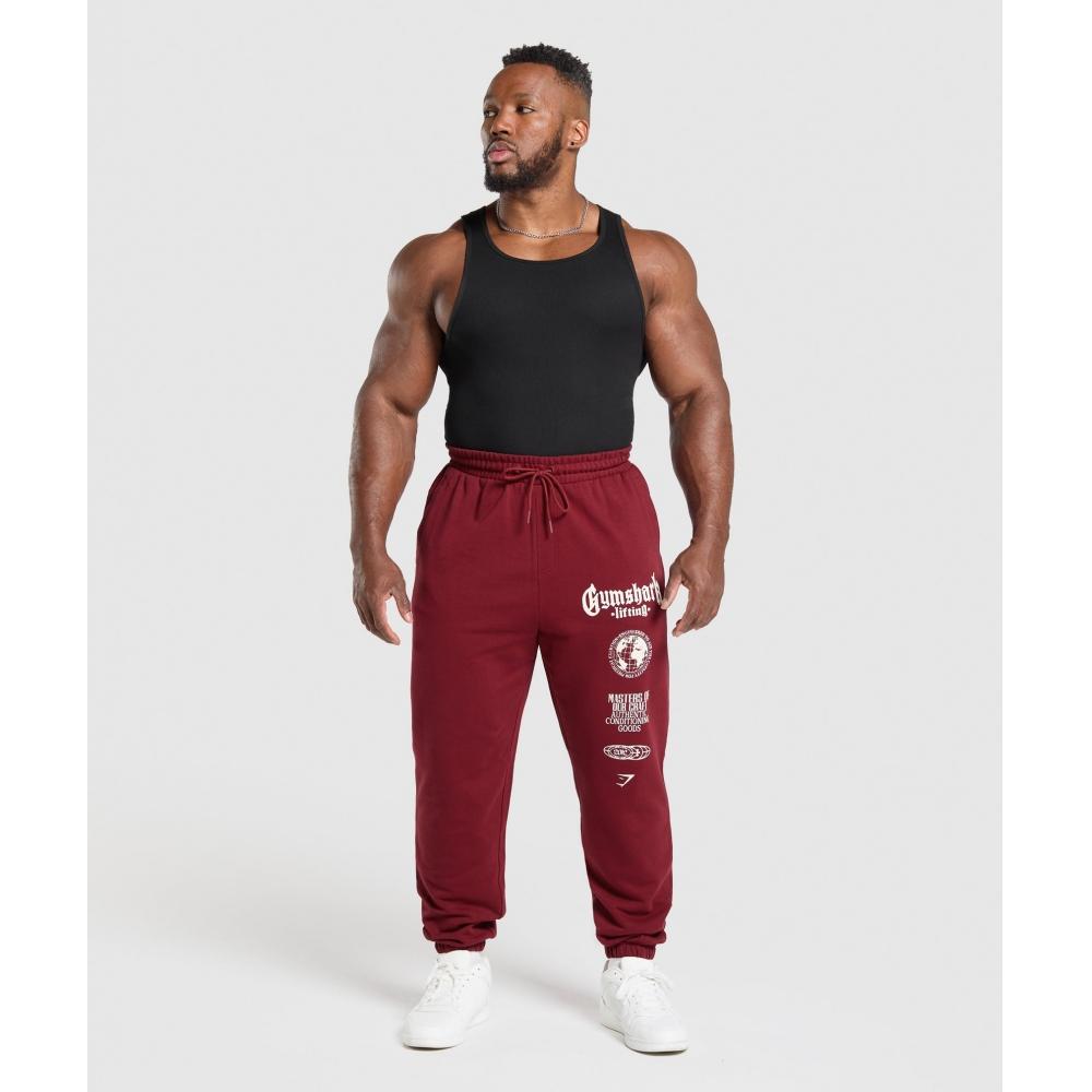 Gymshark Global Lifting Oversized Essential Joggers Sets Red A5a8k Rb12