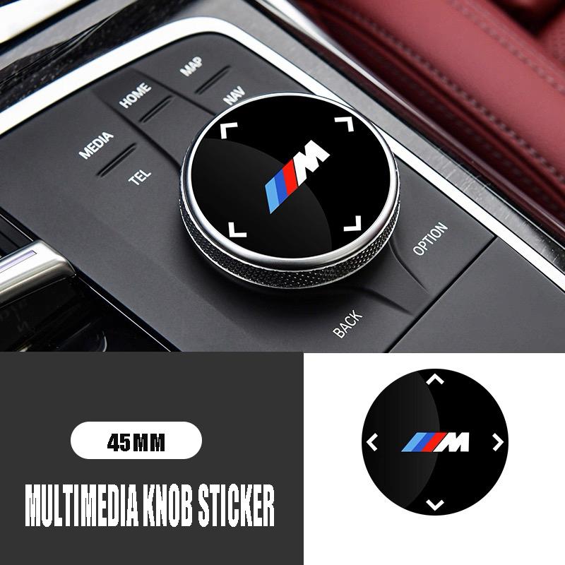 XGDY8 Car M logo Multimedia Button Cover Trim Knob Stickers For BMW M Power X1 X2 X3 X5 X4 X6 X7 G30 G20 G32 G11 G12 F40 F30 F20 F10