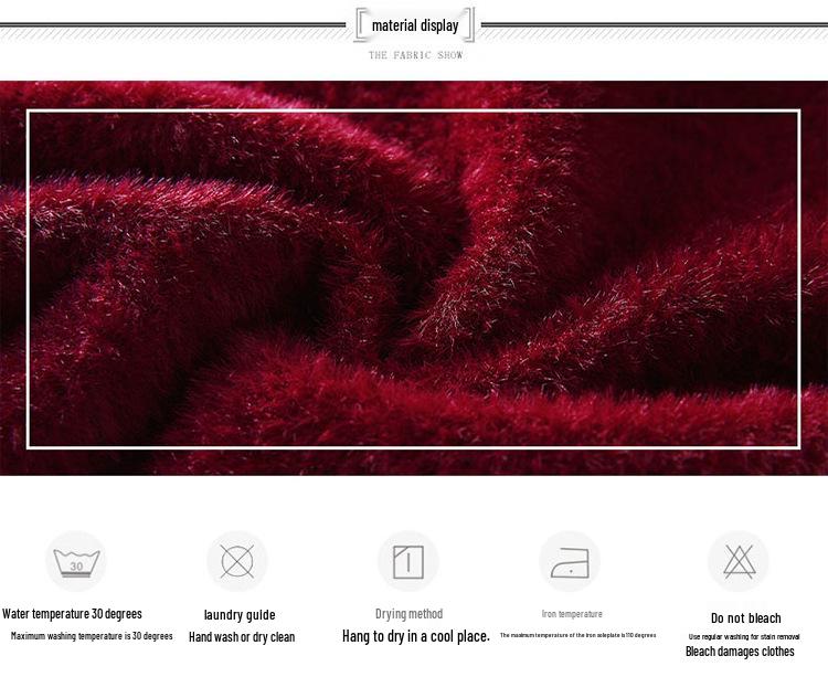 Stylish Fleece-Lined Winter Sweater for Middle-Aged and Elderly Women - Half-High Collar Base Layer