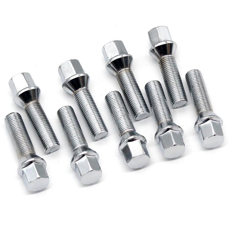 10PCS Car Alloy Wheel Nut Bolts Screw For BMW Benz VW Golf Thread Length 28/35/40/45/50mm M14x1.5 14x1.25 12x1.5 12x1.25