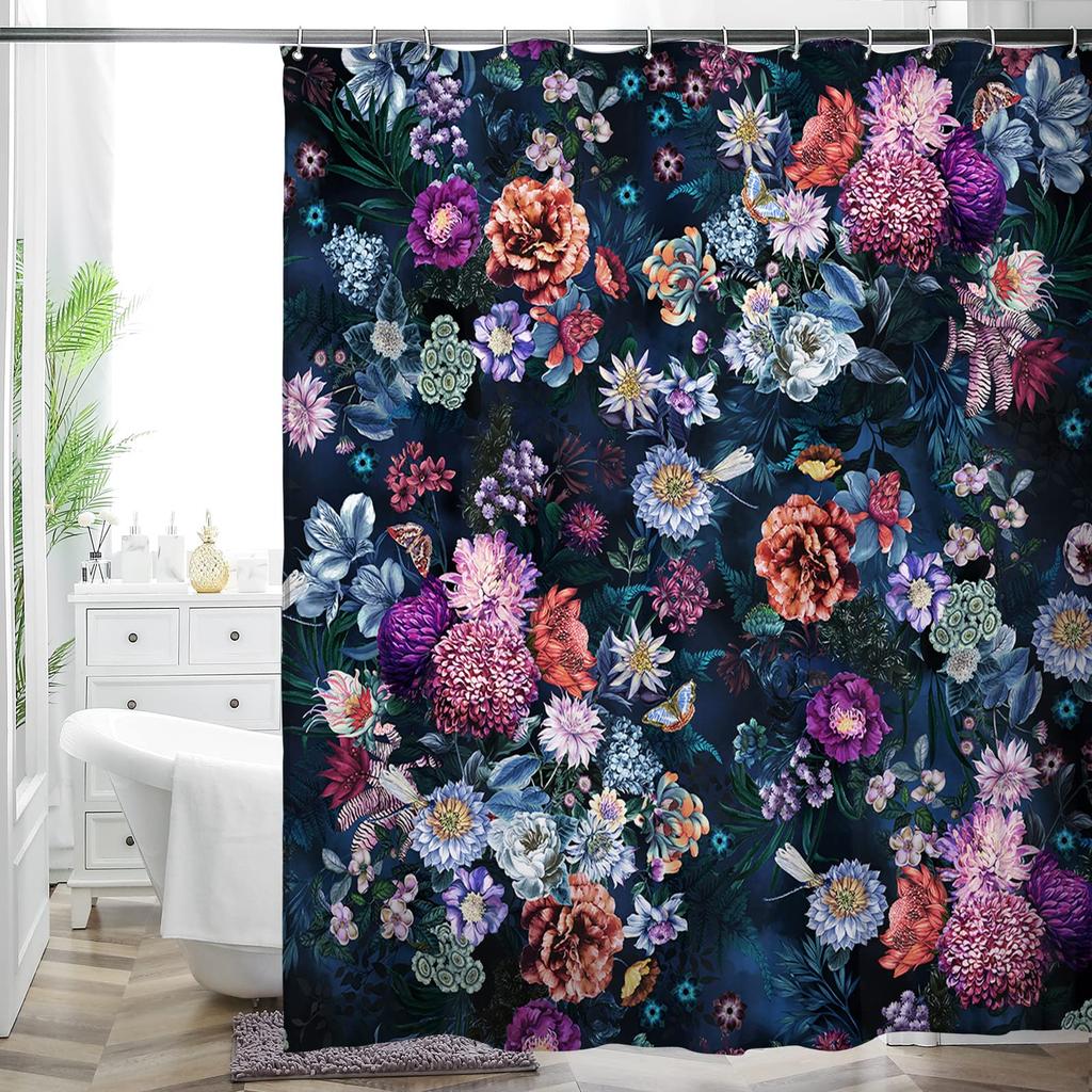 Bohemian Bathroom Curtain Colorful Creative Boho Floral Sunflowers Beautiful Bright Polyester Fabric Shower Curtain for Bathroom