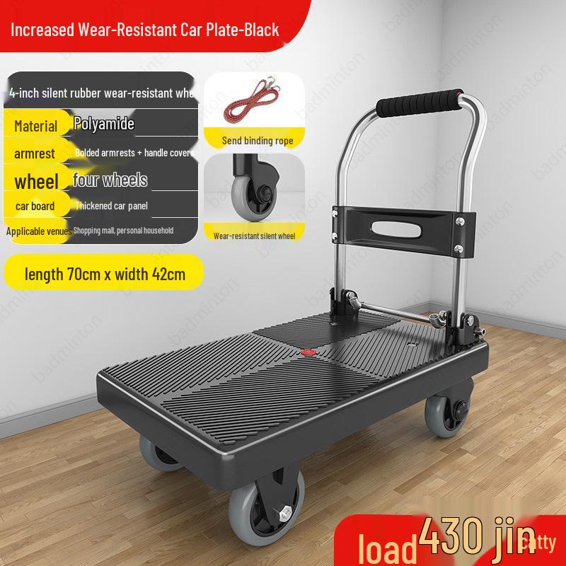 Lightweight Portable Folding Hand Cart for Moving and Delivery, Small Flatbed Truck for Household Use, Free Shipping
