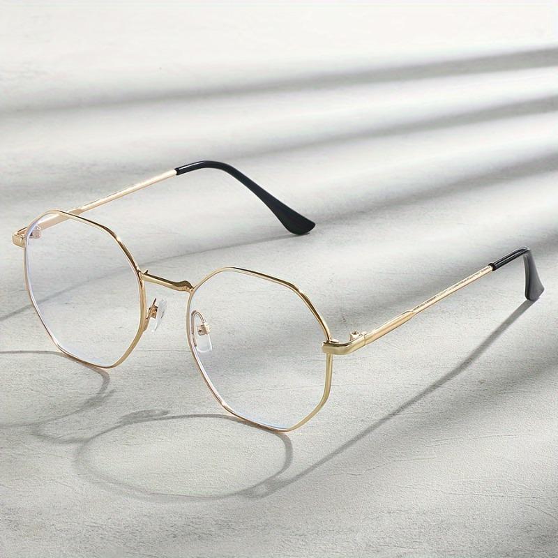 Minimalist Octagonal Full Rim Metal Frame Glasses for Women
