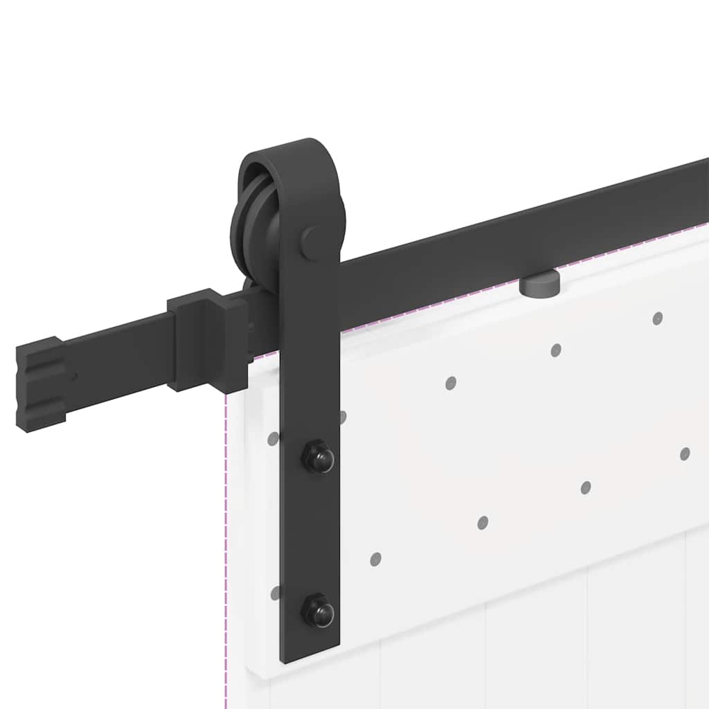 Sliding Door Hardware Kit 200 Cm Steel Black