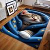 15 Sizes Blue Blanket Cat Print Carpet for Bedroom Living Room Bedside Sofa Floor Mat Modern Home Decor Play Area Rug Great Gift