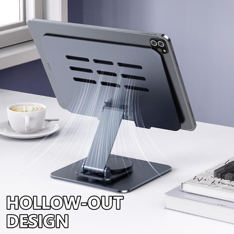 Adjustable Multiple Angle Tablet Holder Featuring Metal Frame And Clear Acrylic Base For Stable Viewing