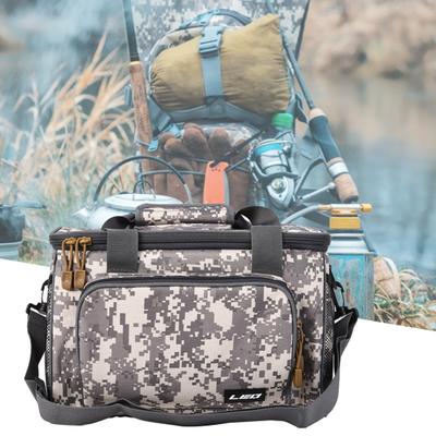 Fishing Tackle Bag Square Multi-pocket Smooth Zipper Adjustable Shoulder Strap Portable Large Capacity
