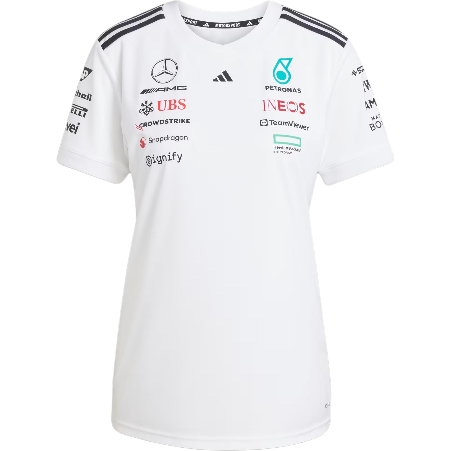 

Adidas X Mercedes-Amg F1 Team Breathable Short Sleeve T-Shirt Women White Black JX5799 S