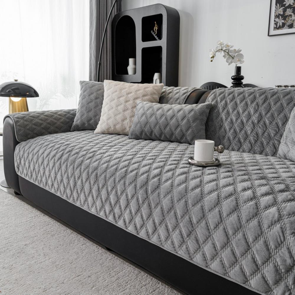 Nordic Style Sofa Slipcover Non Slip All Season Thickened Flannel Winter Plush Couch Cover for Living Room