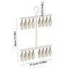 Portable Socks Drying Rack Detachable 16 Clips Rotatable Hook Hanger Space-saving Windproof Underwear Drying Clips Travel