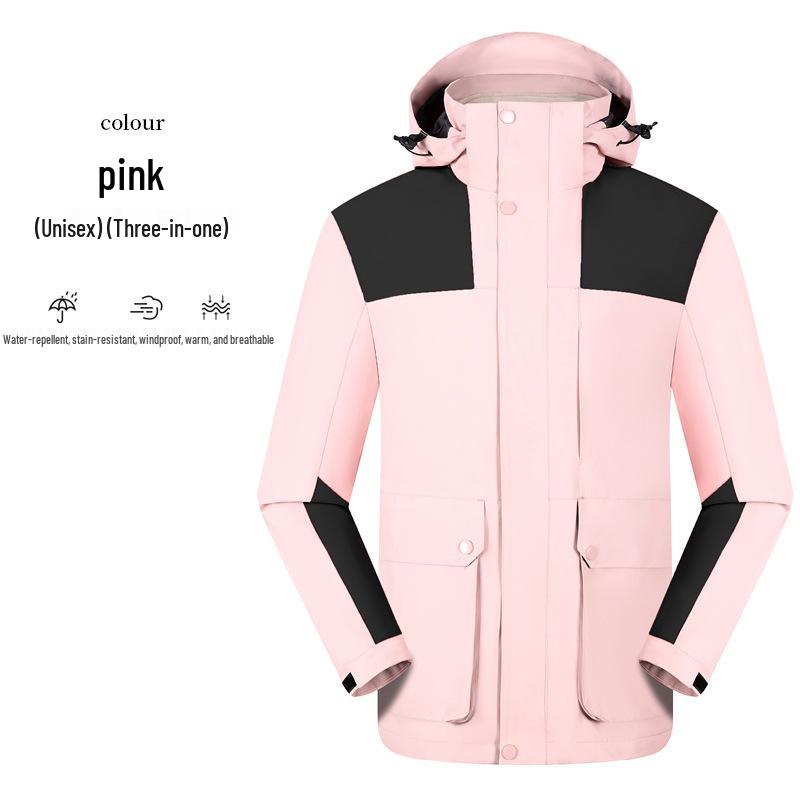 

Зимняя водонепроницаемая куртка 3-в-1 из оксфорда в стиле колор-блок со съемной флисовой подкладкой S